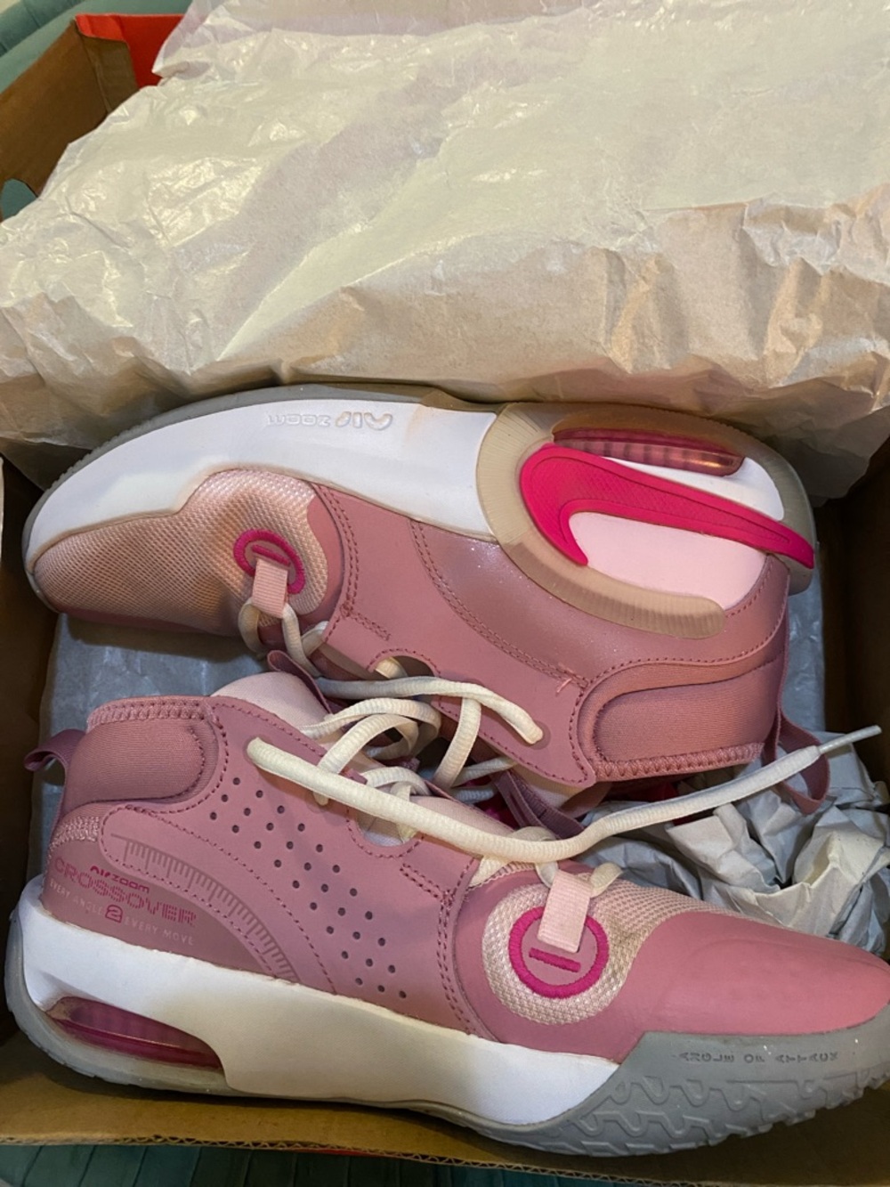 Nike Kids Pink and Hot Pink Air Cushion Sneakers